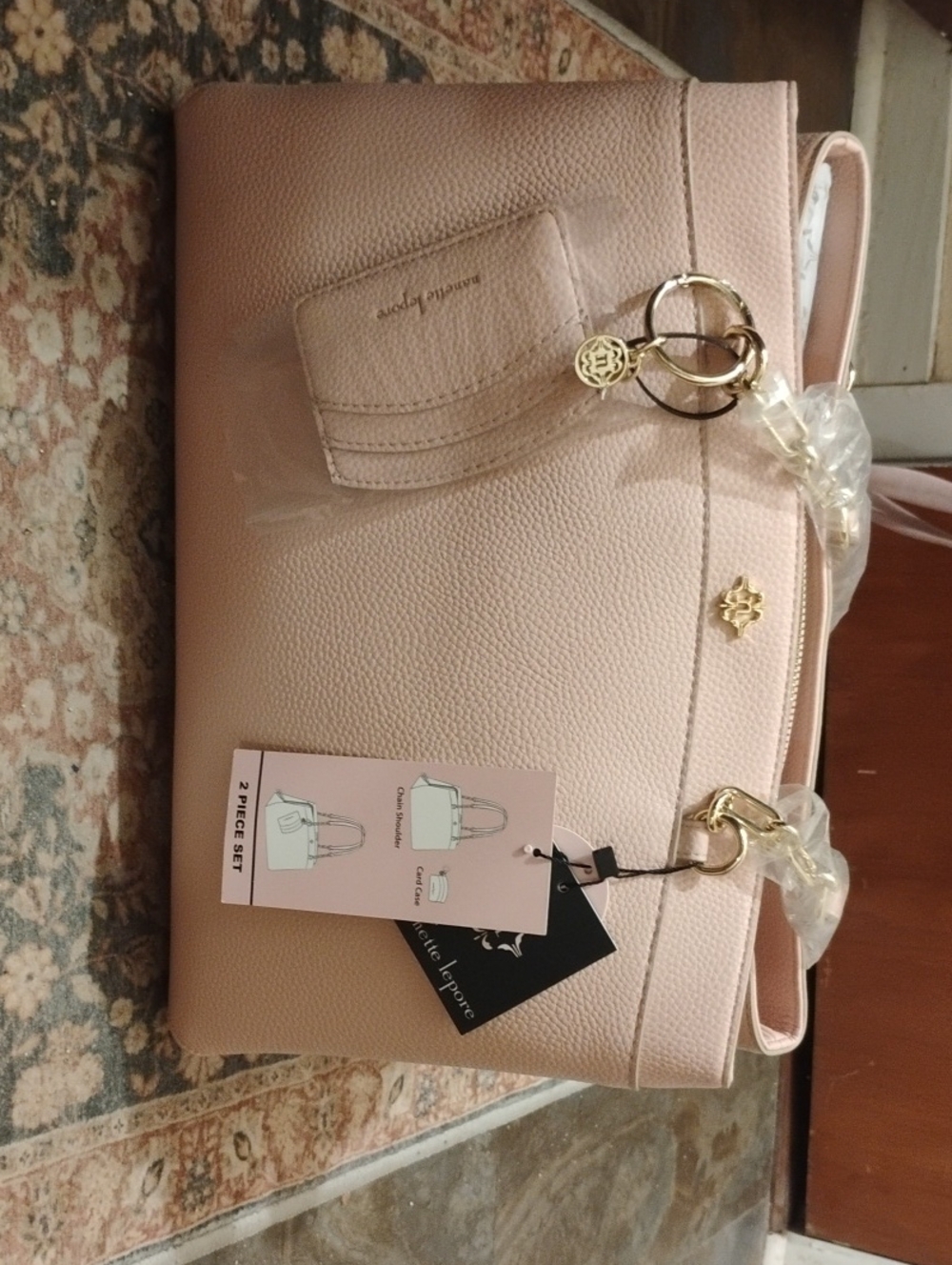 Nanette Lepore Rose Pink Tote Bag with Charm - Women Bags